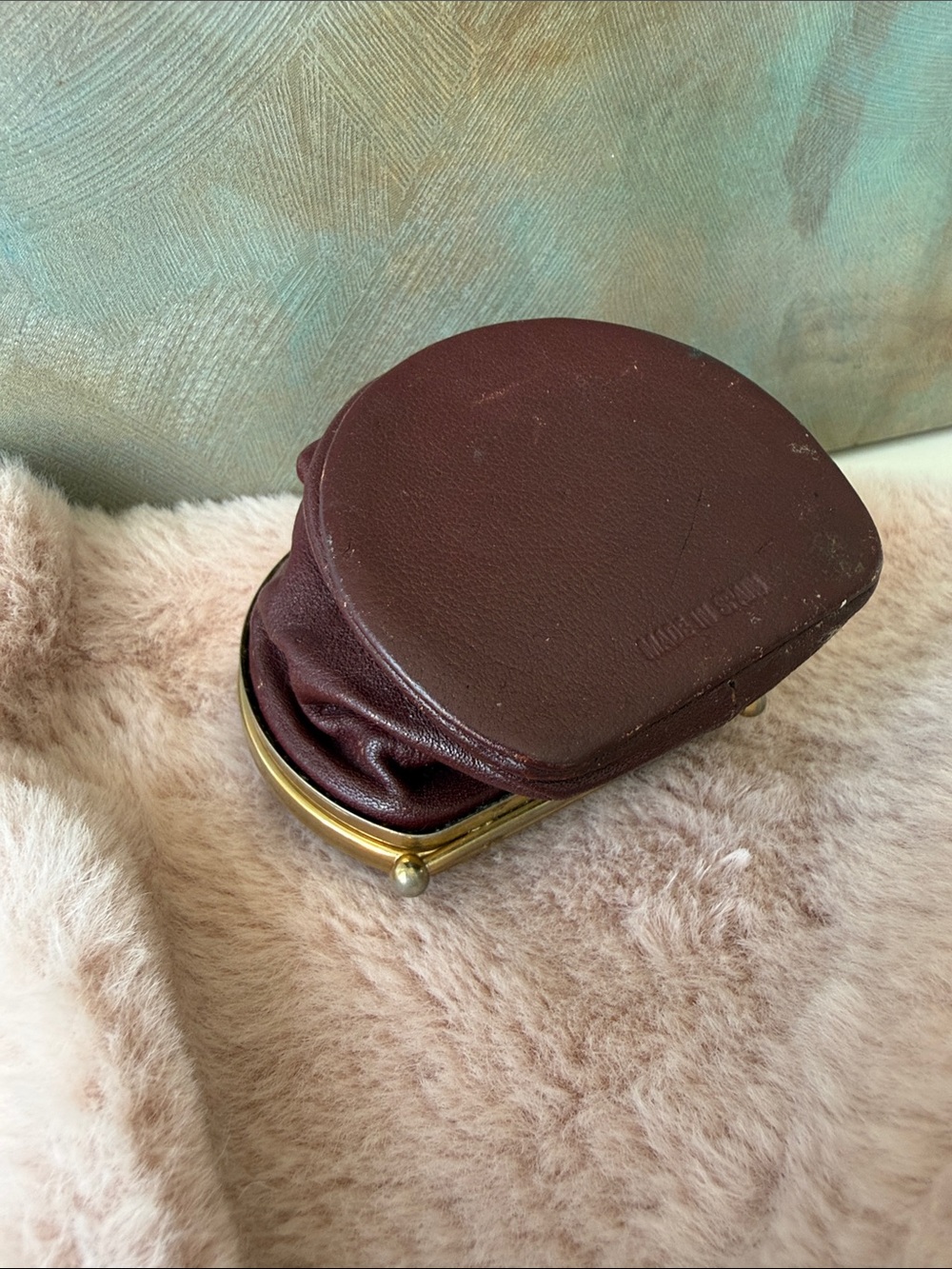 Vintage Christian Dior Burgundy Leather Collapsible Coin Purse - Picture 6 of 10
